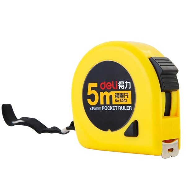 Deli Retractable Ruler Measuring Tape Portable Pull Ruler Mini Tape Measure, Length: 5m - Image 2