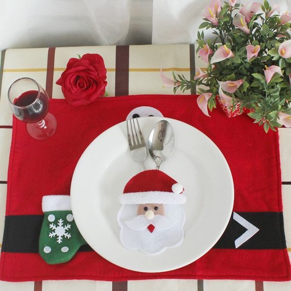 3 in 1 Christmas Decoration Round Face Style Cutlery Holders - Image 2
