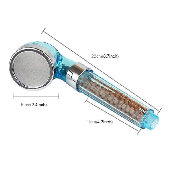 PC Negative Ions Shower Head, Size: Small, Interface: 2cm (Blue) - Image 2