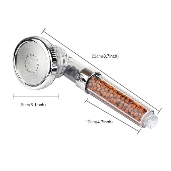 3 Settings Adjustable PC Negative Ions Shower Head, Size: Large, Interface: 2cm (Transparent) - Image 2