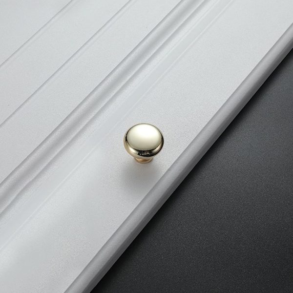 5 PCS 4203 K Gold Single Hole Solid Zinc Alloy Round Handle for Cabinet Wardrobe Drawer Door - Image 2