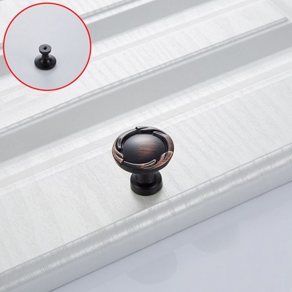5 PCS 6510-Single Black Red Ancient Drawer Cabinet Door Single Grain Single Processor Handle - Image 2