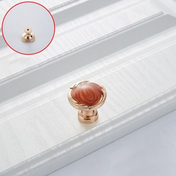 5 PCS 6510-Single Red Amber Drawer Cabinet Door Single Grain Single Processor Handle - Image 2