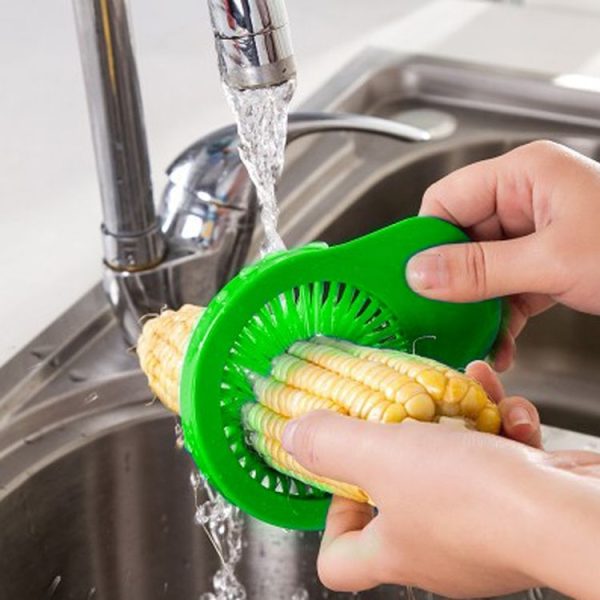 2 PCS Creative Kitchen Utensils Multi-Functional Portable Corn Brush Slit to Brush, Random Color Delivery (Green) - Image 4