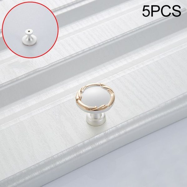 5 PCS 6510-Single Gold + Silver Drawer Cabinet Door Single Grain Single Processor Handle