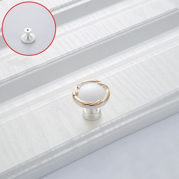 5 PCS 6510-Single Gold + Silver Drawer Cabinet Door Single Grain Single Processor Handle - Image 2