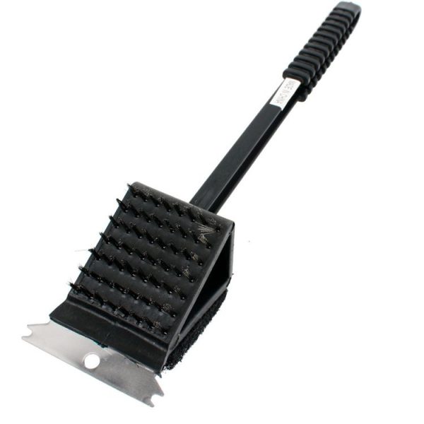 3 in 1 Copper Wire BBQ Grill Brush Long Handle Barbecue Grill Oven Cleaning Brush Cleaner - Image 3