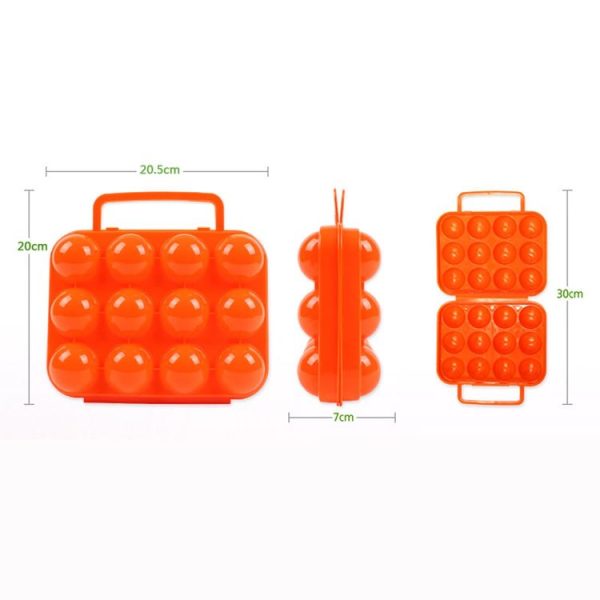 Outdoor Portable 12 Grid Egg Storage Case Holder Tray Carrier Crush-proof Break-proof Protection for Picnic Outdoor Hiking, Random Color Delivery - Image 3