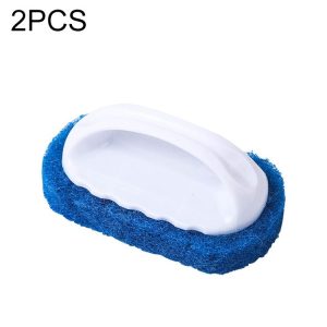 2pcs Decontamination Sponge Hard Bottom Cleaning Brushes Dry and Wet Cleaning Brush for Kitchen / Cooking Bench / Bathroom / Bathtub, Random Color Delivery
