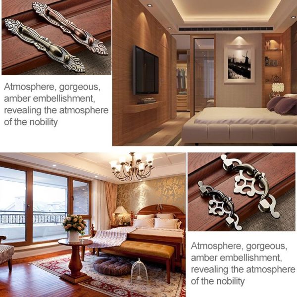 3 PCS 6057-96 Red Ancient Drawer Cabinet Door Bronze European Style Handle - Image 5