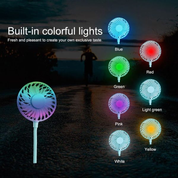 Creative Mini Hanging Neck Type Fan Outdoor LED Fan (Black) - Image 11