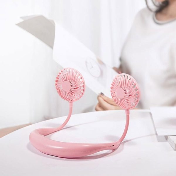 Creative Mini Hanging Neck Type Fan Outdoor LED Fan (Black) - Image 6