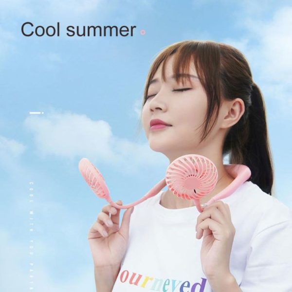 Creative Mini Hanging Neck Type Fan Outdoor LED Fan (Black) - Image 8