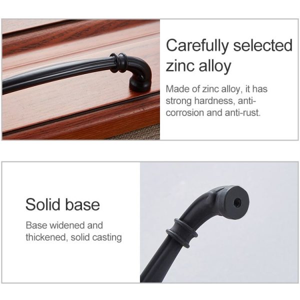 5 PCS 6230-Single Black Red Ancient Peach Wood Drawer Cabinet Door Handle - Image 3