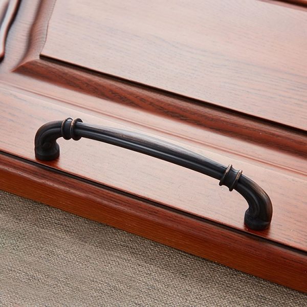 3 PCS 6569-96 Black Red Ancient Peach Wood Drawer Cabinet Door Handle - Image 2
