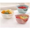 Kitchen Double Layer Fruit Bowl Washing Basket Lazy Bracket Snack Nuts Bowl (Blue) - Image 10