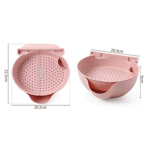 Kitchen Double Layer Fruit Bowl Washing Basket Lazy Bracket Snack Nuts Bowl (Blue) - Image 7