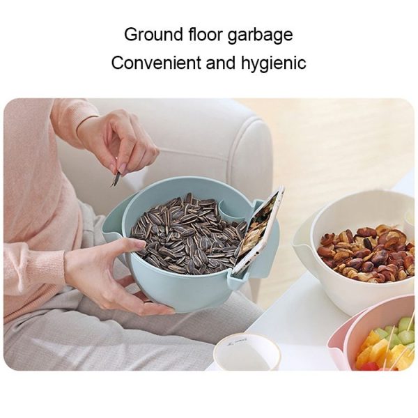 Kitchen Double Layer Fruit Bowl Washing Basket Lazy Bracket Snack Nuts Bowl (Blue) - Image 9