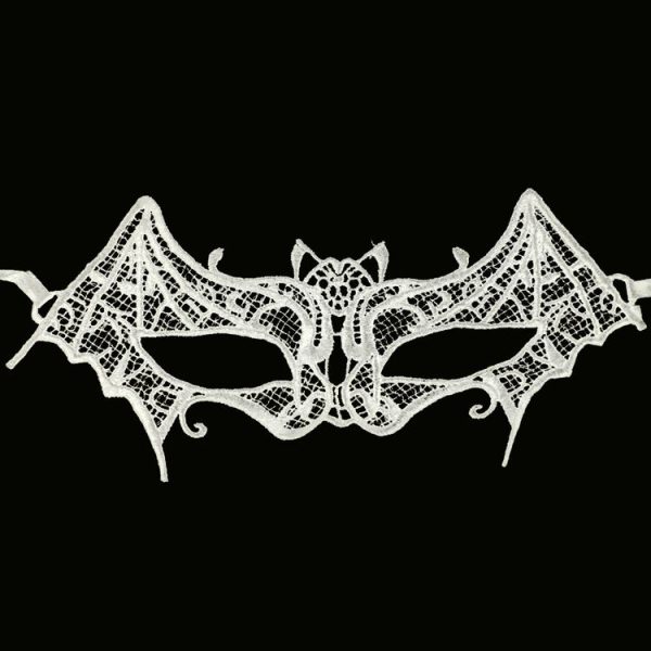 Halloween Masquerade Party Dance Sexy Lady Lace Bat Mask (White) - Image 2