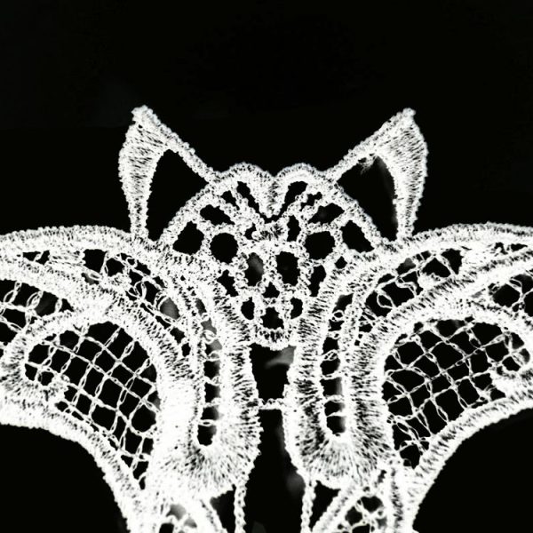 Halloween Masquerade Party Dance Sexy Lady Lace Bat Mask (White) - Image 4