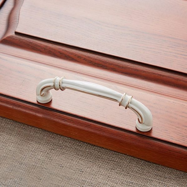 3 PCS 6569-96 Lvory White Peach Wood Drawer Cabinet Door Handle - Image 2