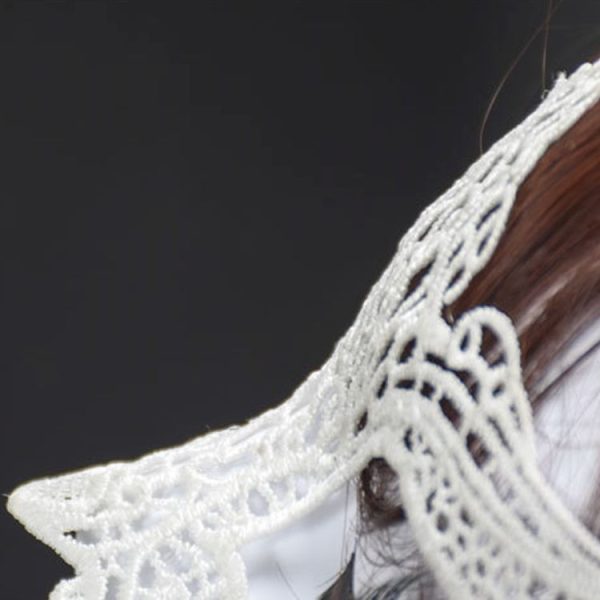 Halloween Masquerade Party Dance Sexy Lady Lace Fox Mask (White) - Image 4
