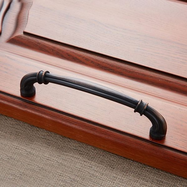 3 PCS 6569-128 Black Red Ancient Peach Wood Drawer Cabinet Door Handle - Image 2