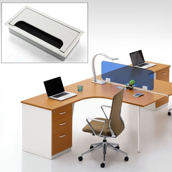 8x16cm Desk Dustproof Aluminum Wire Box Threading Box with Brush - Image 5