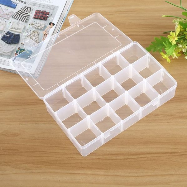 Removable Grid Compartment Plastic Box Organizerfor Jewelry Earring Fishing Hook Small Accessories, Size: Large, 15 Slots - Image 3