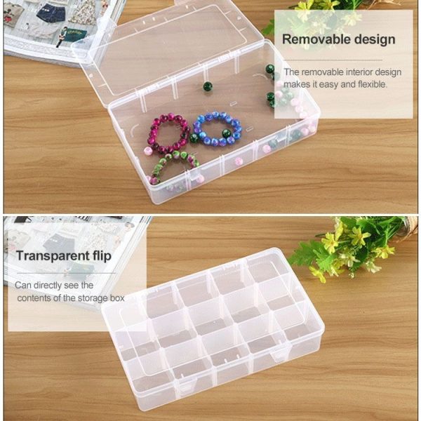 Removable Grid Compartment Plastic Box Organizerfor Jewelry Earring Fishing Hook Small Accessories, Size: Large, 15 Slots - Image 4