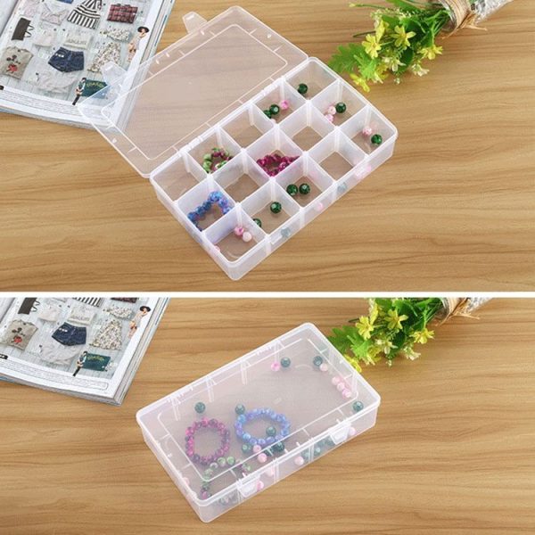 Removable Grid Compartment Plastic Box Organizerfor Jewelry Earring Fishing Hook Small Accessories, Size: Large, 15 Slots - Image 6