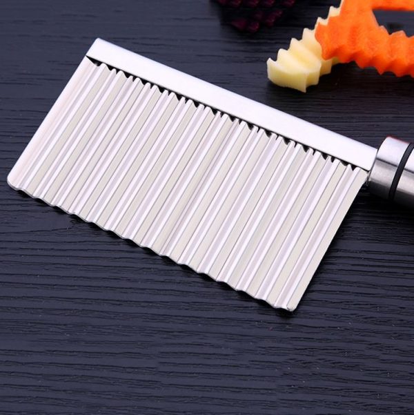 SSGP Stainless Steel Potato Wavy Edged Cutter Knife Potato Slicer, Length: 22.5cm - Image 3