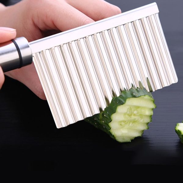 SSGP Stainless Steel Potato Wavy Edged Cutter Knife Potato Slicer, Length: 22.5cm - Image 5