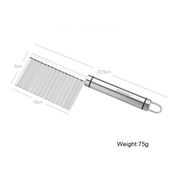 SSGP Stainless Steel Potato Wavy Edged Cutter Knife Potato Slicer, Length: 22.5cm - Image 7