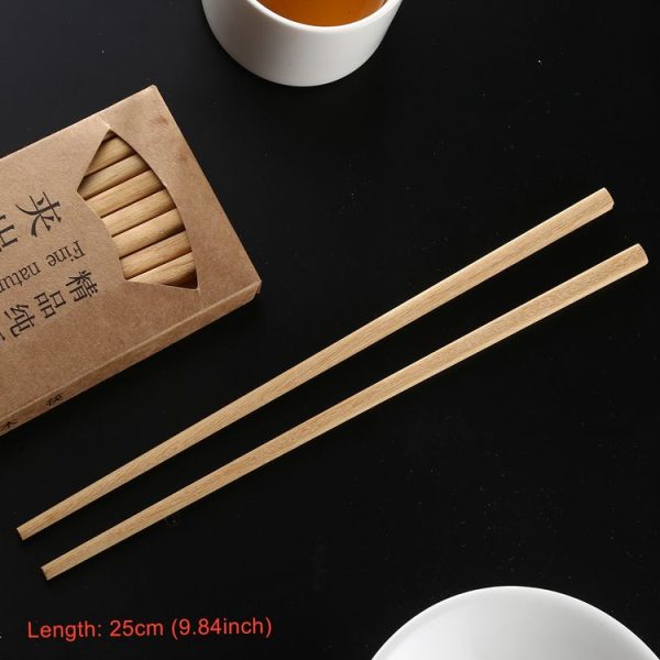 10 Pairs Natural Yellow Sandal Wood Non-slip Chopsticks - Image 2