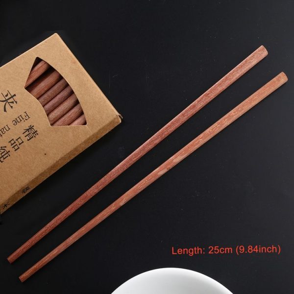 10 Pairs Natural Red Sandal Wood Non-slip Chopsticks - Image 2