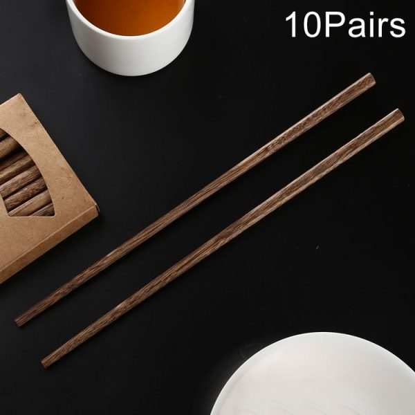 10 Pairs Natural Wenge Non-slip Chopsticks