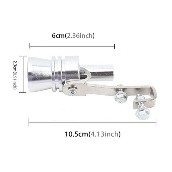 Universal Aluminum Turbo Sound Exhaust Muffler Pipe Whistle Car Simulator Whistler, Size: M - Image 4