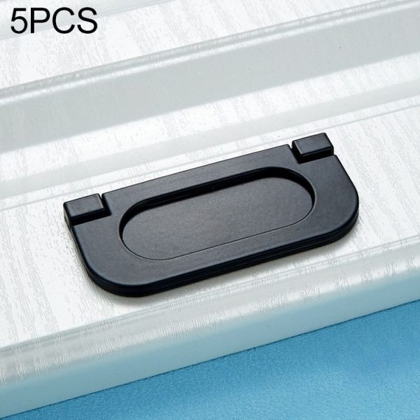 5 PCS 1052-64 Drawer Cabinet Door Modern Simple Flat Handle (Black)