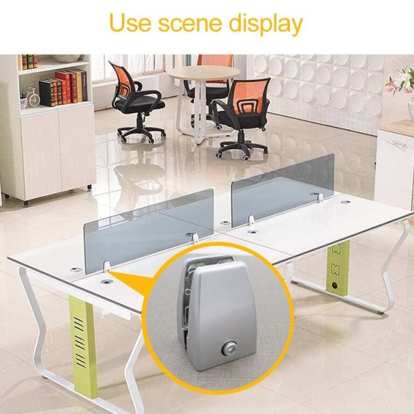 2 PCS Space Aluminum Alloy Desk Screen Clamps Screen Baffle (Black) - Image 7