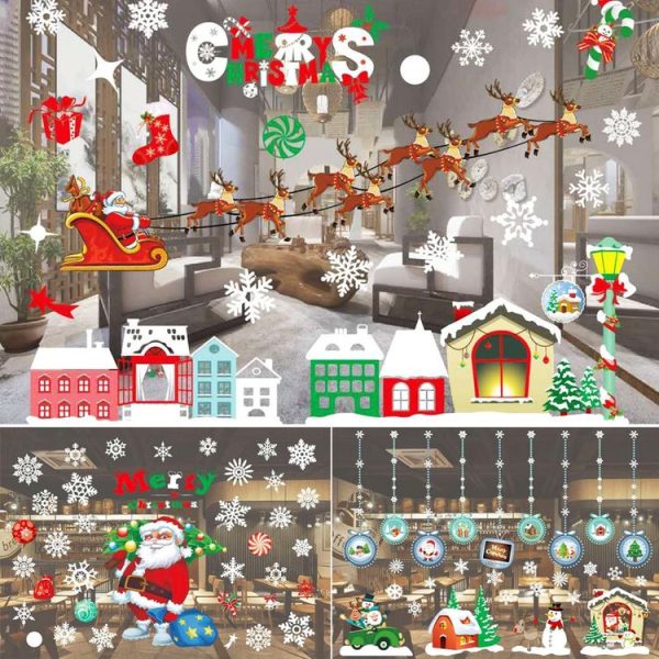 Christmas Creative Glass Wall Stickers Window Decoration Removable, Size: 55*38cm - Image 3