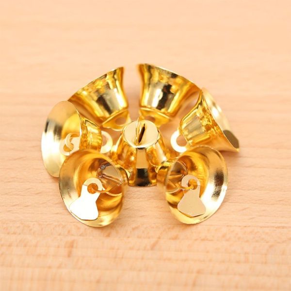 10 in 1 Christmas Decorating Christmas Tree Small Bells Decoration Supplies, Size: 2*2cm (Gold) - Image 2