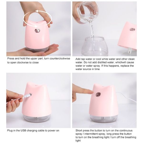 WT-H13 Muzzy Pig Atomizing Humidifier with Colorful Night Lights, Water Tank Capacity: 270mL (Blue) - Image 5