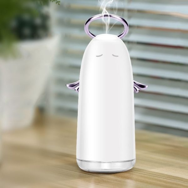 TSHM0 Mini Angel Atomizing Humidifier with Colorful Night Lights, Water Tank Capacity: 230mL (Pink)