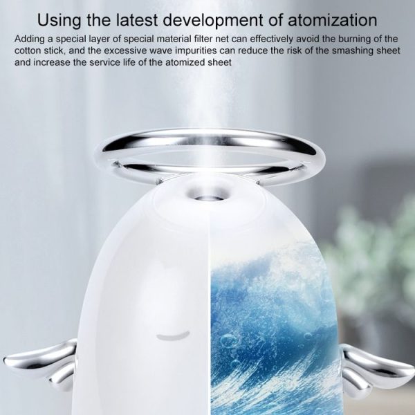 TSHM0 Mini Angel Atomizing Humidifier with Colorful Night Lights, Water Tank Capacity: 230mL (Pink) - Image 7