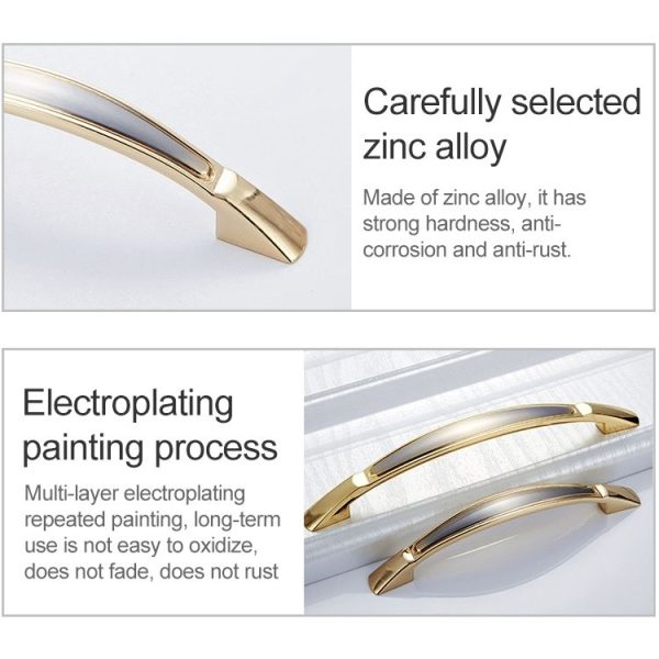 4093-96 Double White Zinc Alloy Cabinet Drawer Door Handle - Image 3