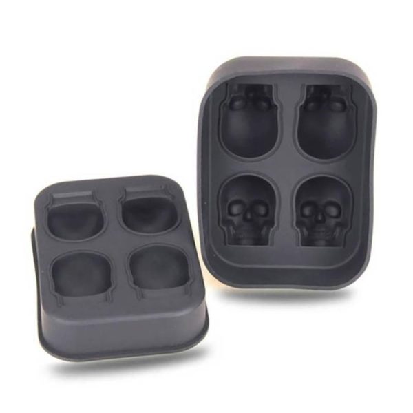 Halloween 3D Skull Head Ice Cube Mold Home Bar Silicone 4 Lattice Ice Cube Biscuit Cake Chocolate Maker Moulds - Image 2
