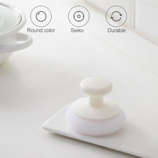 Original Xiaomi Youpin jordan &judy PP Handle Carbon Fiber Cleaning Brush Washing Pot Brush Kitchen Tool Kit with 3PCS Replacement Brush Head (White) - Image 5