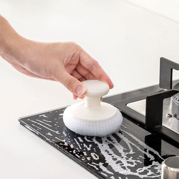 Original Xiaomi Youpin jordan &judy PP Handle Carbon Fiber Cleaning Brush Washing Pot Brush Kitchen Tool Kit with 3PCS Replacement Brush Head (White) - Image 7