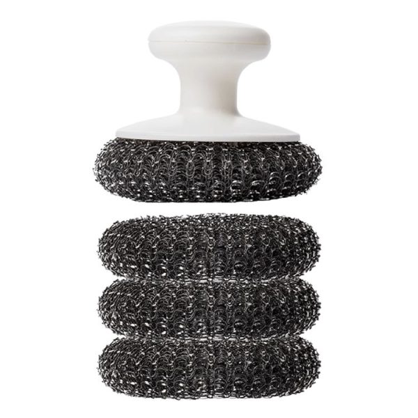 Original Xiaomi Youpin jordan & judy PP Handle Stainless Steel Ball Cleaning Brush Washing Pot Brush Kitchen Tool Kit with 3PCS Replacement Brush Head - Image 2